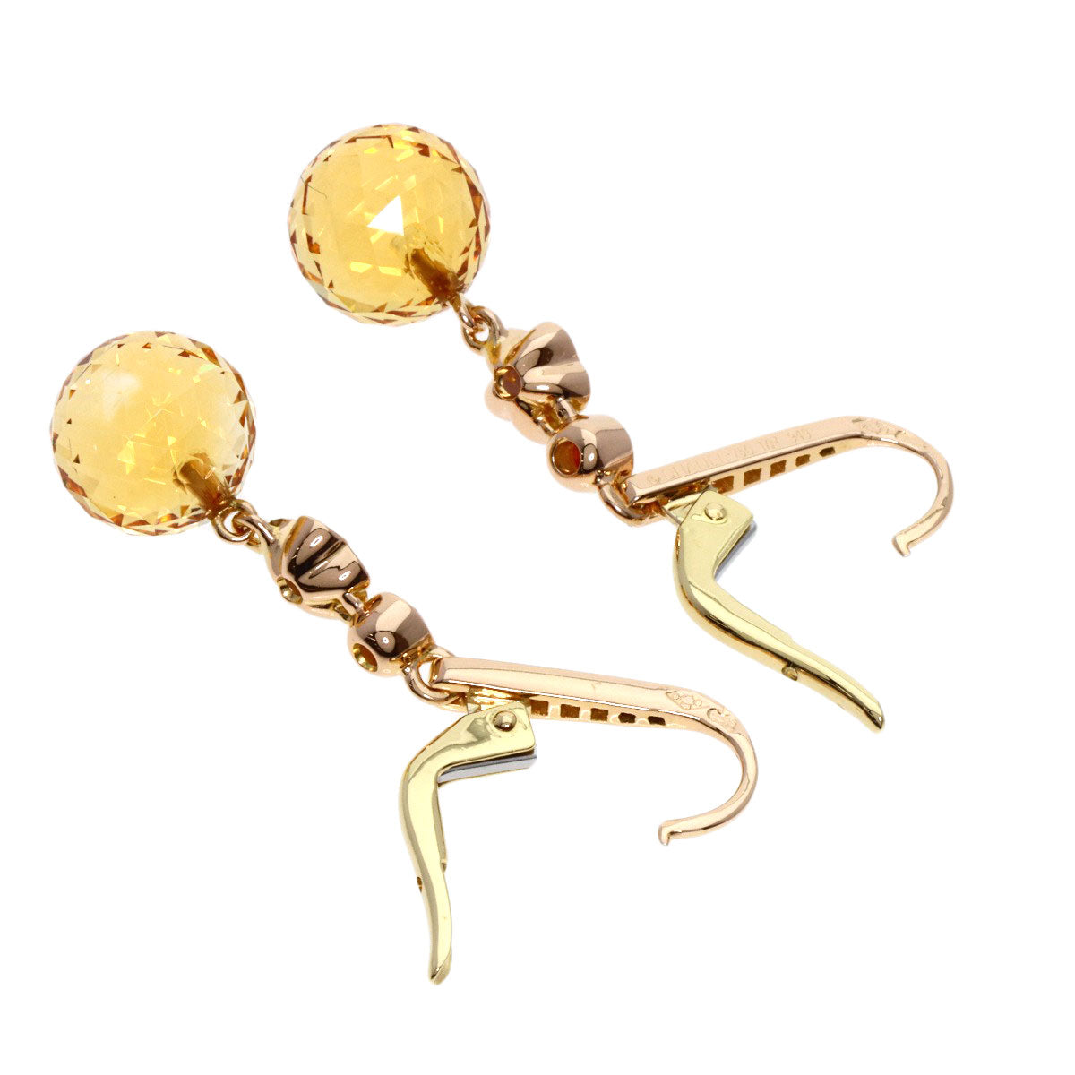 Chanel Pierce 18K Yellow Gold Gold Mademoiselle Citrine Sapphire Diamond Women
