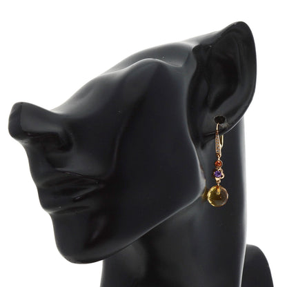 Chanel Pierce 18K Yellow Gold Gold Mademoiselle Citrine Sapphire Diamond Women