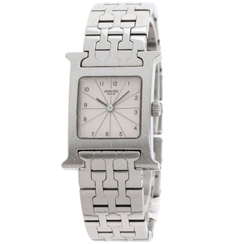 Hermes Watches Quartz Hh1.210 Stainless Steel , Stainless Steel Silver H Watch Silver Dial Women