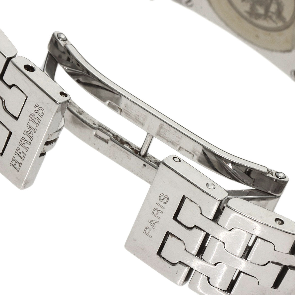 Hermes Watches Quartz Hh1.210 Stainless Steel , Stainless Steel Silver H Watch Silver Dial Women