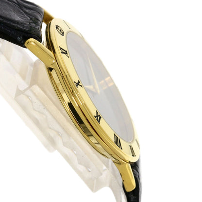 Gucci Watches Quartz 3000.2M Gold Plated, Leather Gold Round Face Black Dial Mens