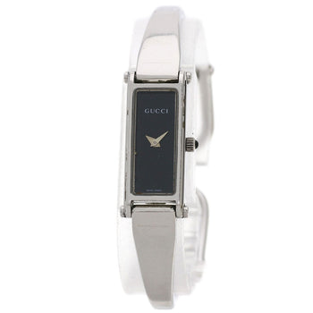 Gucci Watches Quartz Stainless Steel , Stainless Steel Silver 1500L Black Dial Women