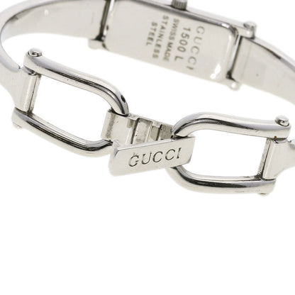 Gucci Watches Quartz Stainless Steel , Stainless Steel Silver 1500L Black Dial Women