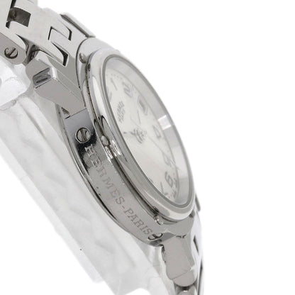 Hermes Watches Quartz Cl4.210 Stainless Steel , Stainless Steel Silver Clipper Nacre White Shell
