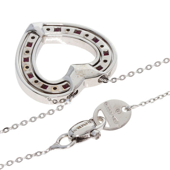 Damiani Necklace K18Wg Silver Belle Epoque Heart Ruby Diamond