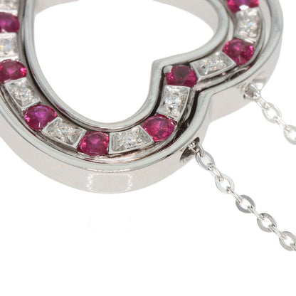 Damiani Necklace K18Wg Silver Belle Epoque Heart Ruby Diamond