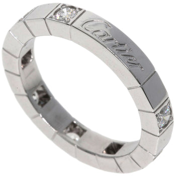 Cartier Ring K18Wg Silver Raniere Half Diamond #47 Women