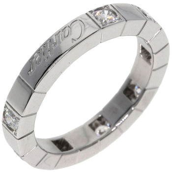 Cartier Ring K18Wg Silver Raniere Half Diamond #47 Women