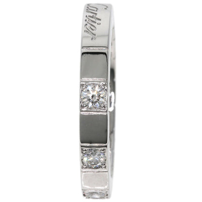 Cartier Ring K18Wg Silver Raniere Half Diamond #47 Women