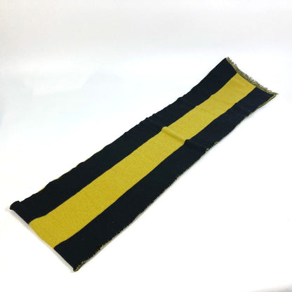 Gucci Scarf Wool Black X Yellow Fringe Scarf Mens