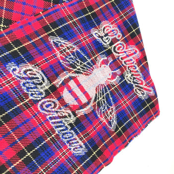 Gucci Scarf Wool Red Check Bee Bee Women