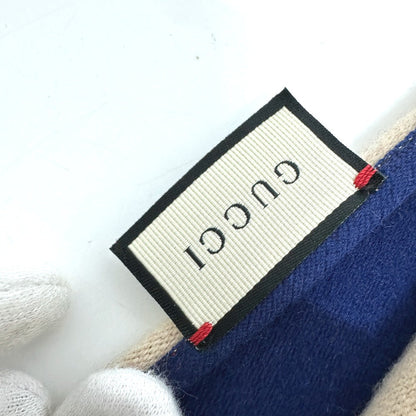 Gucci Scarf 525559 Wool Blue Logo Women