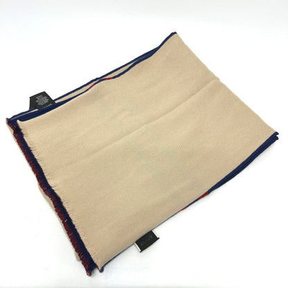 Gucci Scarf 525559 Wool Blue Logo Women