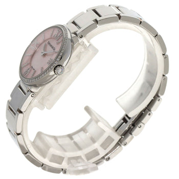 Tiffany&Co. Watches Quartz Stainless Steel , Stainless Steel Silver Atlas 2 Hand Diamond Pink Shell