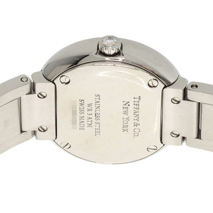 Tiffany&Co. Watches Quartz Stainless Steel , Stainless Steel Silver Atlas 2 Hand Diamond Pink Shell