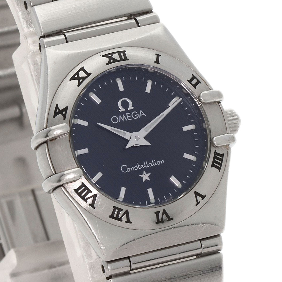 Omega Watches Quartz 1561.51 Stainless Steel , Stainless Steel Silver Constellation Navy Dial Women