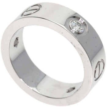 Cartier Ring K18Wg Silver Love Ring Half Diamond #48