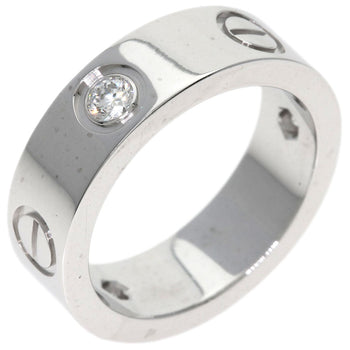 Cartier Ring K18Wg Silver Love Ring Half Diamond #48