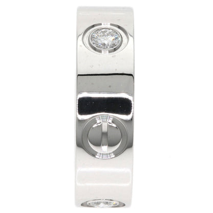 Cartier Ring K18Wg Silver Love Ring Half Diamond #48