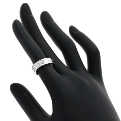 Cartier Ring K18Wg Silver Love Ring Half Diamond #48