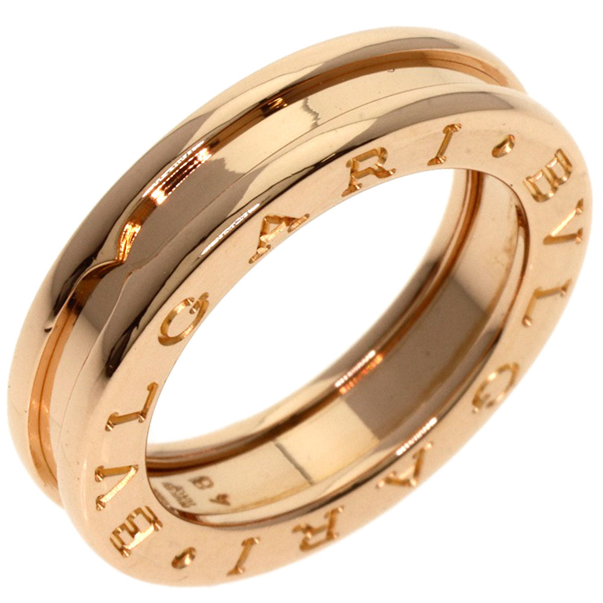 Bvlgari Ring 18K Pink Gold Gold B-Zero1 B-Cello One Xs 1 Band #48