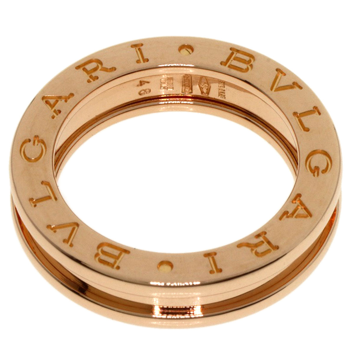 Bvlgari Ring 18K Pink Gold Gold B-Zero1 B-Cello One Xs 1 Band #48