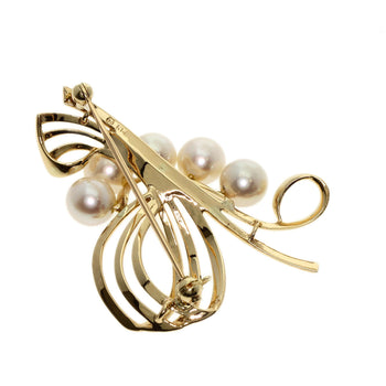 Mikimoto Brooch K14Yg Gold Pearl