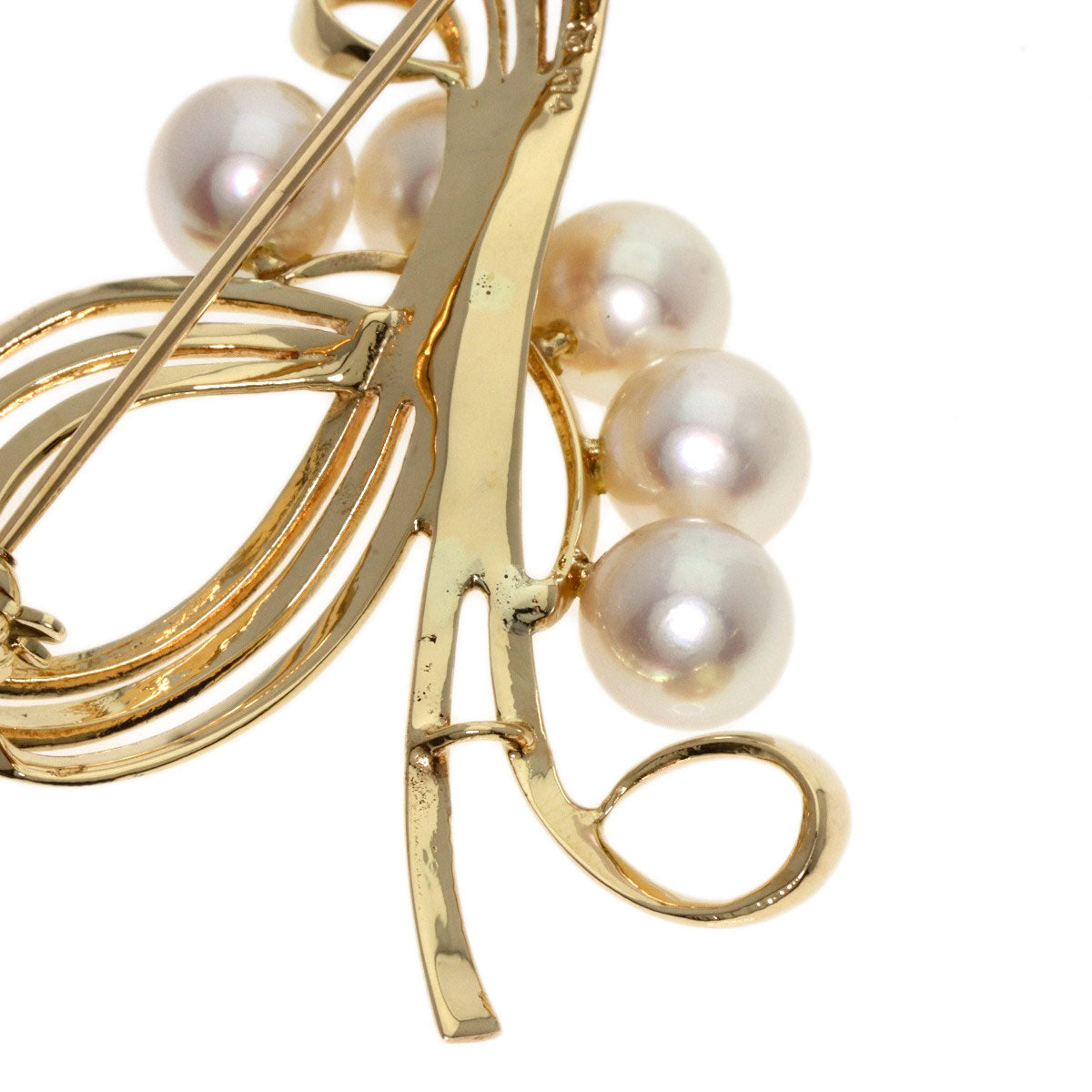 Mikimoto Brooch K14Yg Gold Pearl