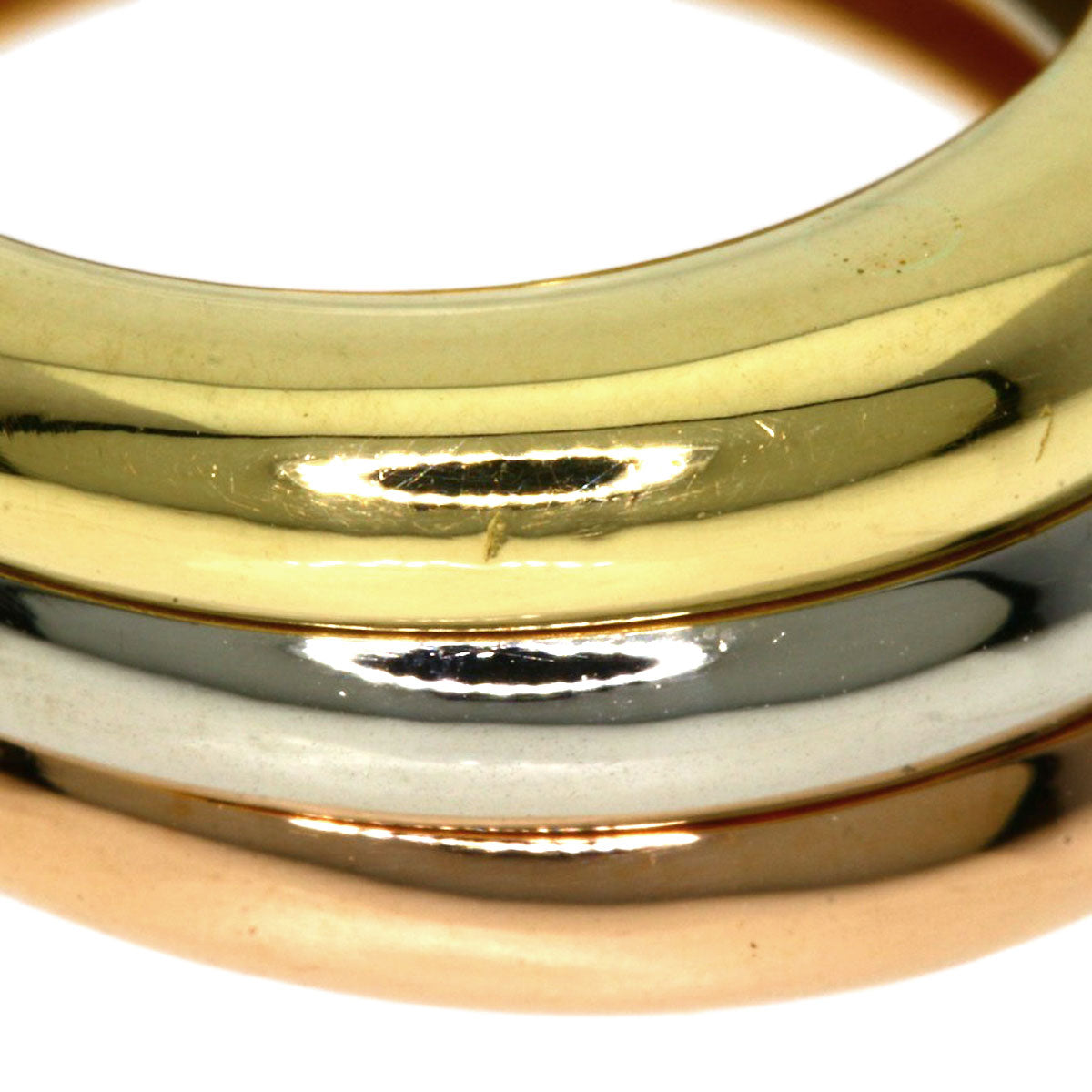 Cartier Ring 18K Yellow Gold Gold Mobilis Three Color #49
