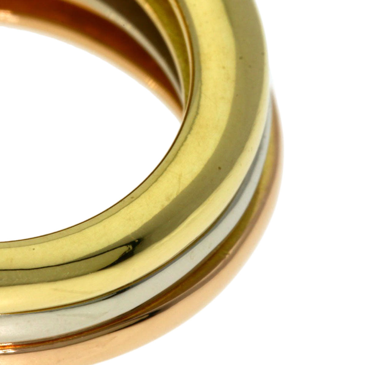 Cartier Ring 18K Yellow Gold Gold Mobilis Three Color #49