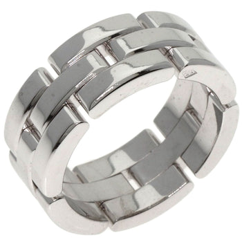 Cartier Ring K18Wg Silver Panthere 3 Row #53