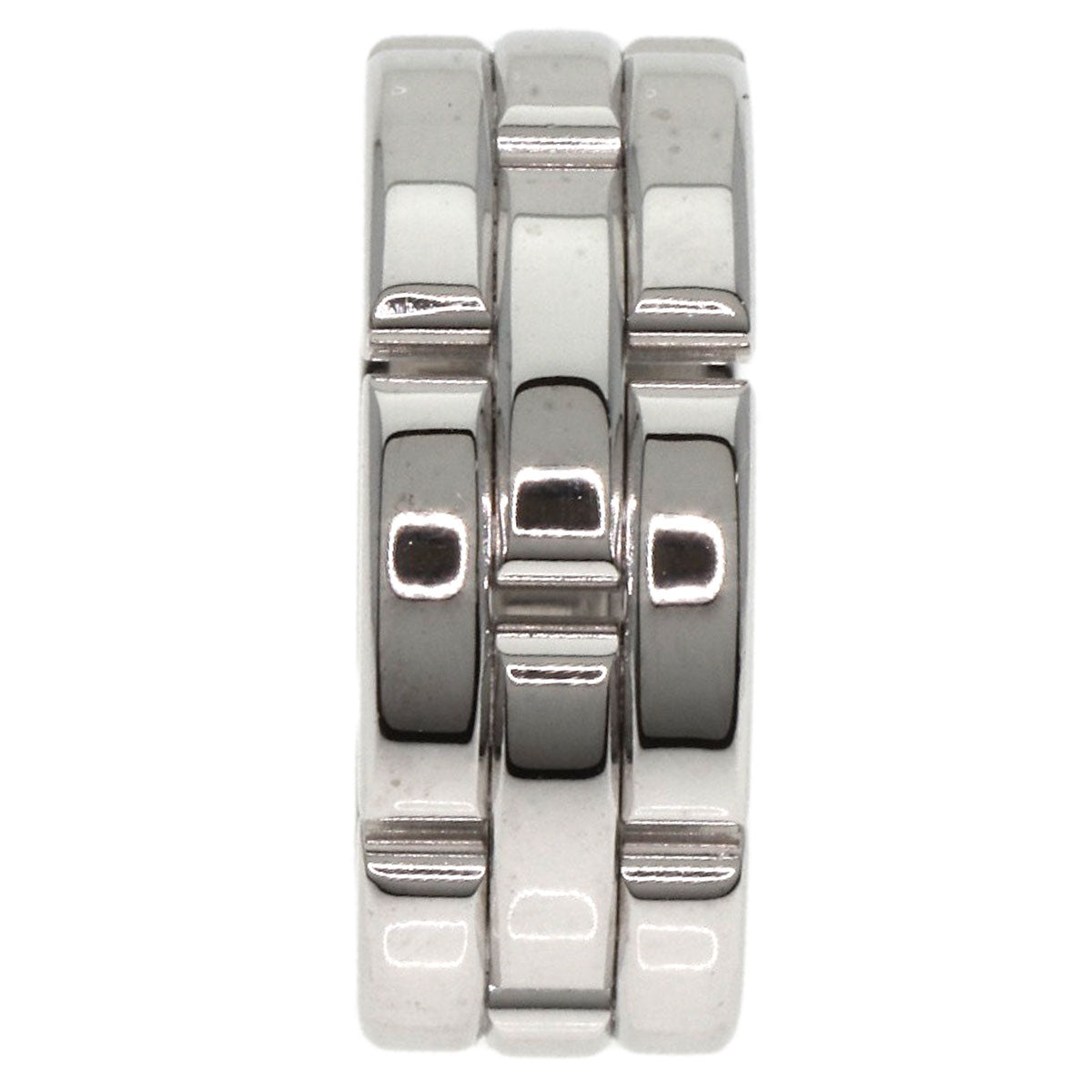 Cartier Ring K18Wg Silver Panthere 3 Row #53
