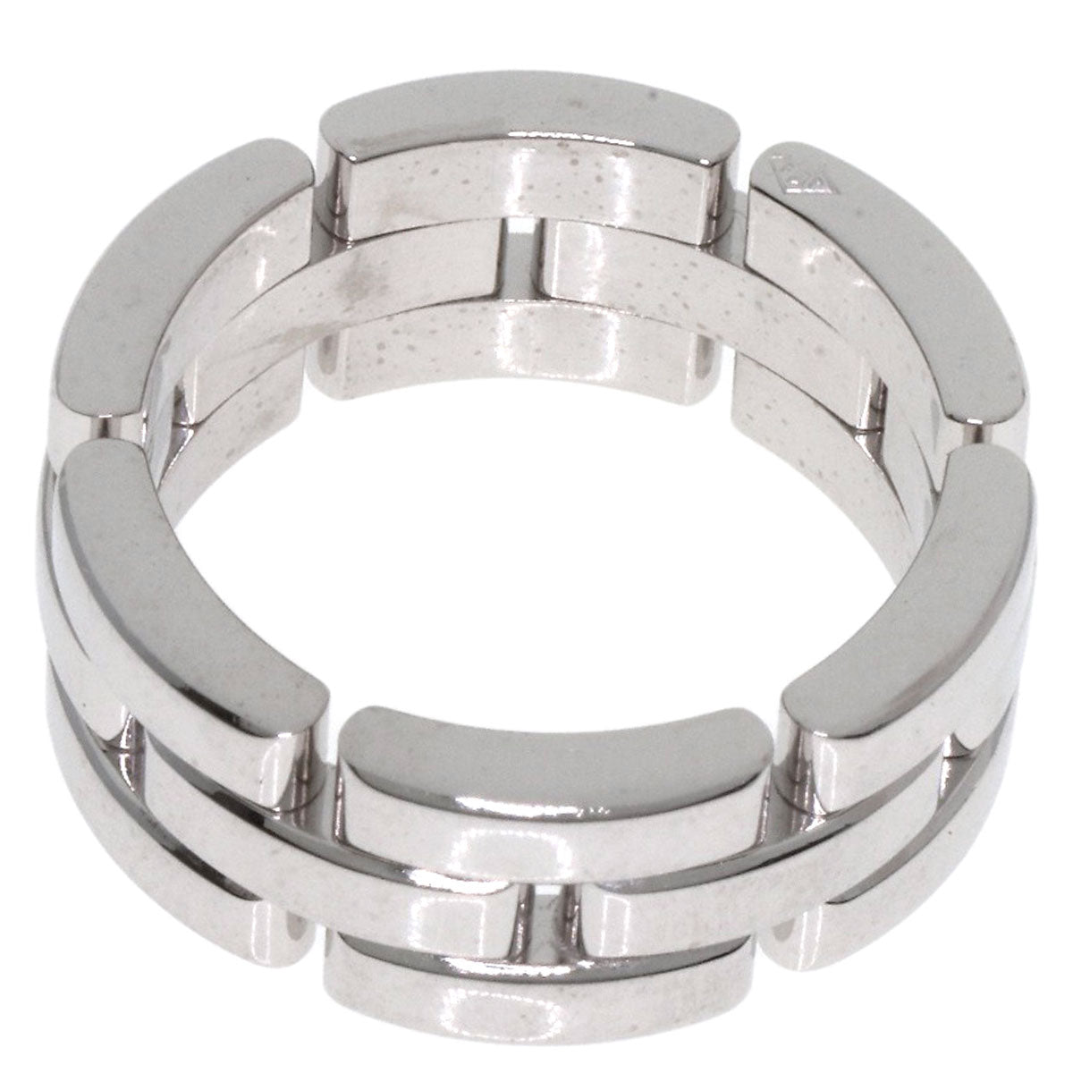 Cartier Ring K18Wg Silver Panthere 3 Row #53