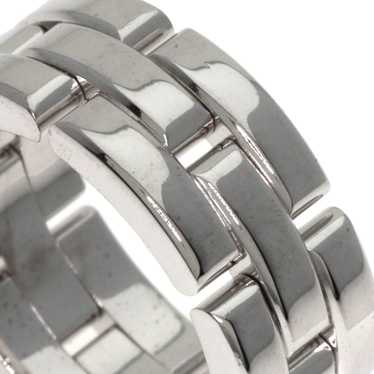 Cartier Ring K18Wg Silver Panthere 3 Row #53