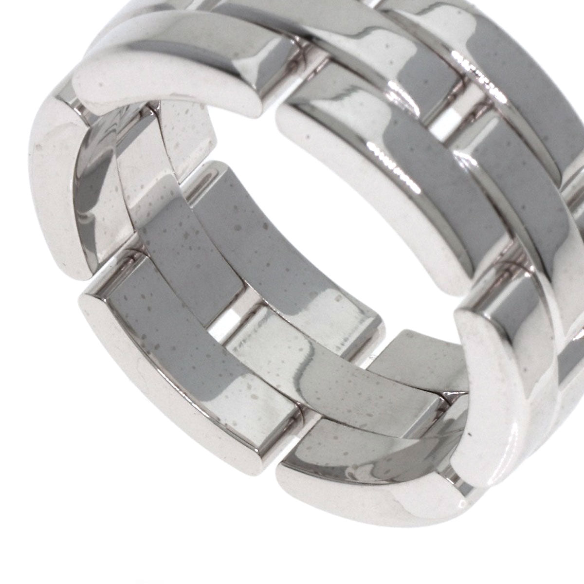 Cartier Ring K18Wg Silver Panthere 3 Row #53