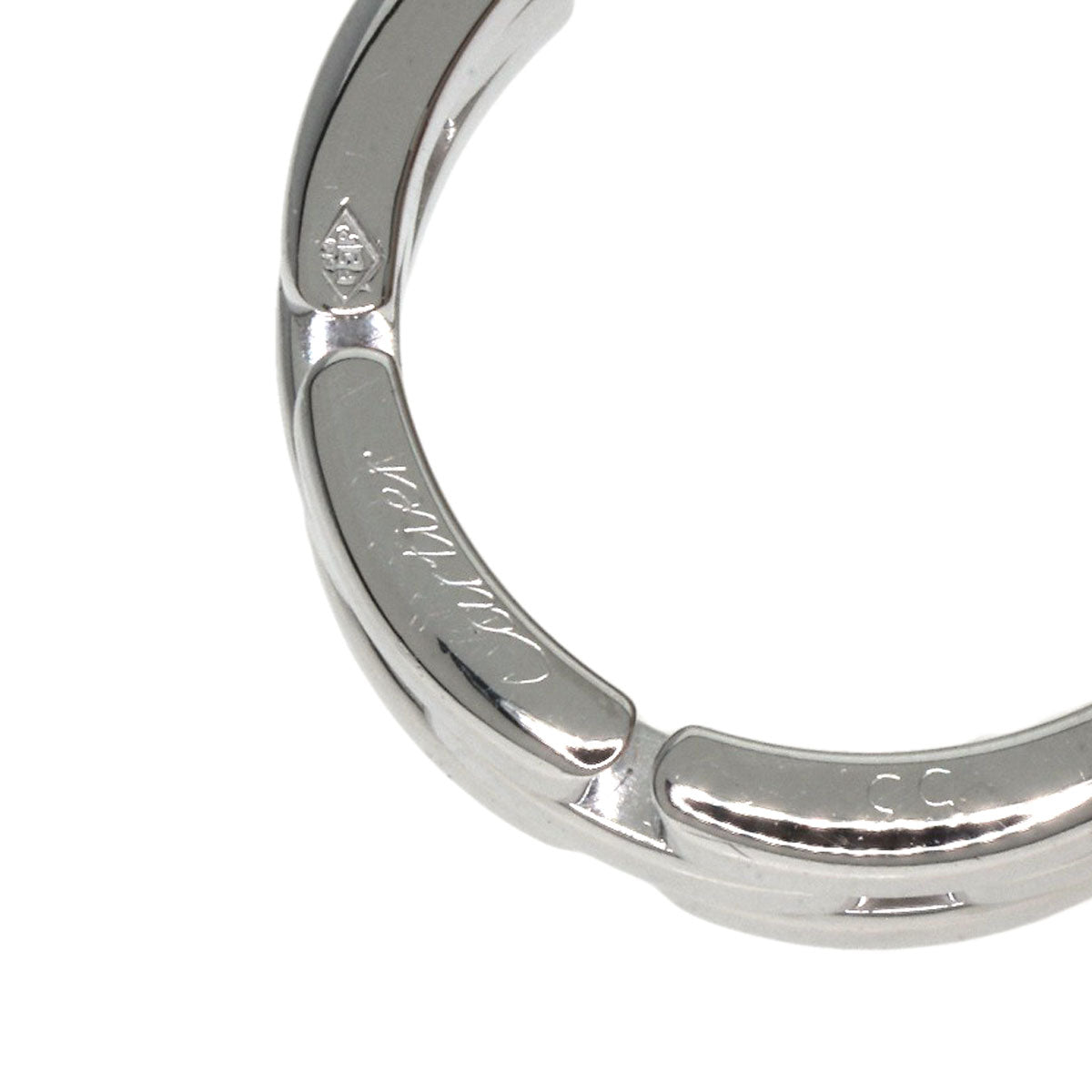 Cartier Ring K18Wg Silver Panthere 3 Row #53