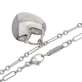 Tiffany&Co. Necklace K18Wg Silver Heart 3P Diamond