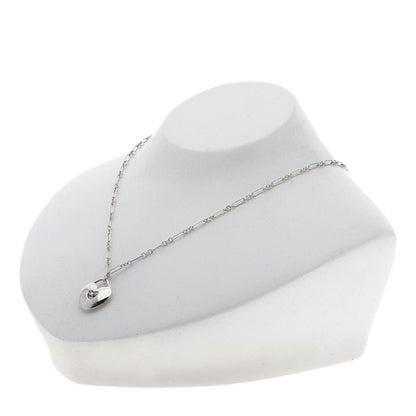 Tiffany&Co. Necklace K18Wg Silver Heart 3P Diamond