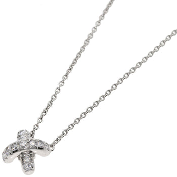 Tiffany&Co. Necklace Pt950 Silver Cross Stitch Women