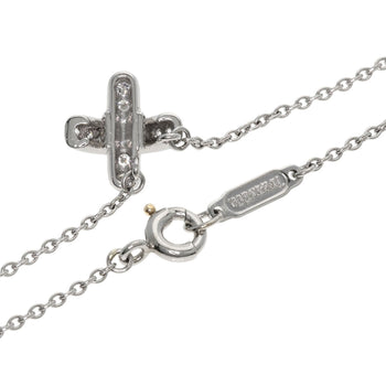 Tiffany&Co. Necklace Pt950 Silver Cross Stitch Women