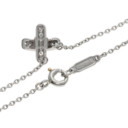 Tiffany&Co. Necklace Pt950 Silver Cross Stitch Women