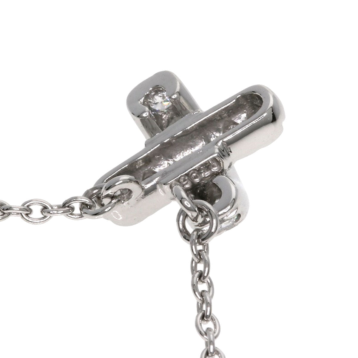 Tiffany&Co. Necklace Pt950 Silver Cross Stitch Women