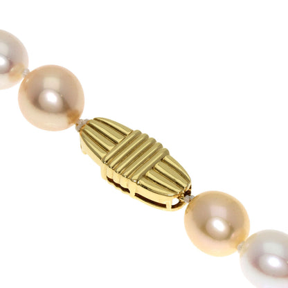 Mikimoto Necklace 18K Yellow Gold Multicolor Multicolor Freshwater Pearl With Pearl M Charm