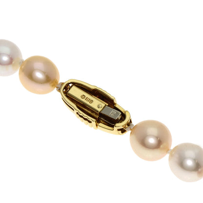 Mikimoto Necklace 18K Yellow Gold Multicolor Multicolor Freshwater Pearl With Pearl M Charm
