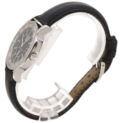 Bvlgari Watches Quartz St35 Stainless Steel, Leather Silver Solo Tempo Black Dial Mens