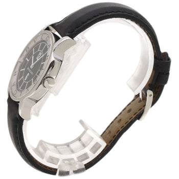Bvlgari Watches Quartz St35 Stainless Steel, Leather Silver Solo Tempo Black Dial Mens