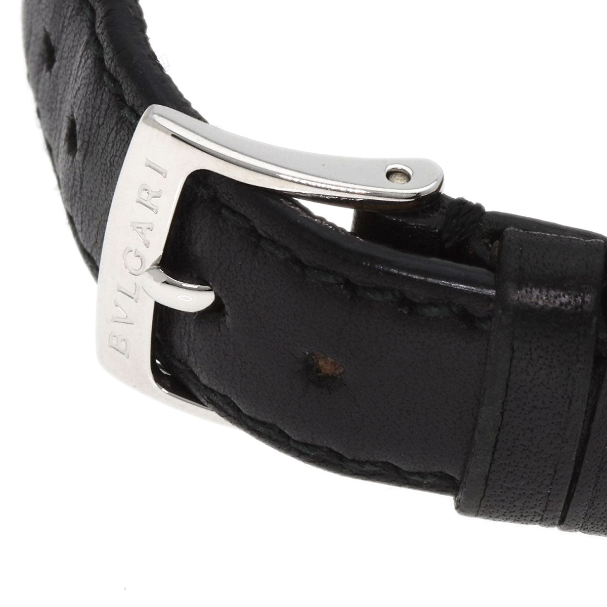 Bvlgari Watches Quartz St35 Stainless Steel, Leather Silver Solo Tempo Black Dial Mens