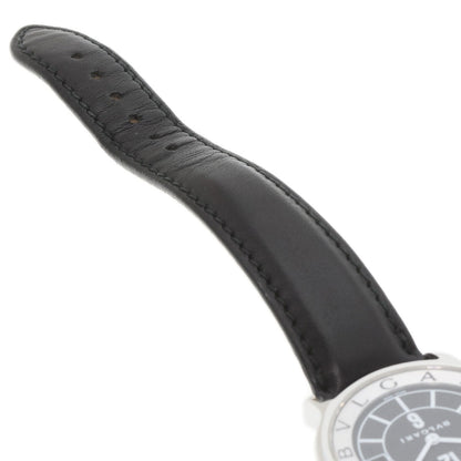 Bvlgari Watches Quartz St35 Stainless Steel, Leather Silver Solo Tempo Black Dial Mens