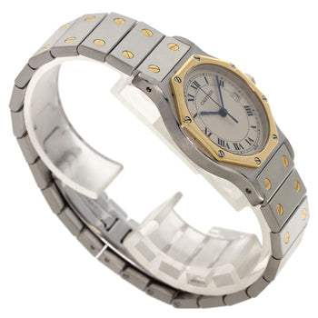 Cartier Watches Quartz Stainless Steel , Ssxk18Yg Gold Santos Octagon Lm Ivory Dial Mens
