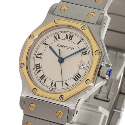 Cartier Watches Quartz Stainless Steel , Ssxk18Yg Gold Santos Octagon Lm Ivory Dial Mens